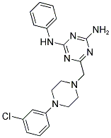 6-((4-(3-CHLOROPHENYL)PIPERAZIN-1-YL)METHYL)-N2-PHENYL-1,3,5-TRIAZINE-2,4-DIAMINE 结构式