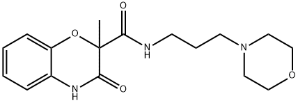 2-METHYL-N-(3-MORPHOLINOPROPYL)-3-OXO-3,4-DIHYDRO-2H-1,4-BENZOXAZINE-2-CARBOXAMIDE 结构式