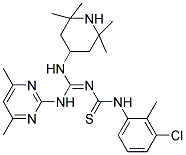 (Z)-1-(3-CHLORO-2-METHYLPHENYL)-3-((4,6-DIMETHYLPYRIMIDIN-2-YLAMINO)(2,2,6,6-TETRAMETHYLPIPERIDIN-4-YLAMINO)METHYLENE)THIOUREA 结构式