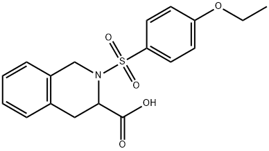 2-((4-乙氧基苯基)磺酰基)-1,2,3,4-四氢异喹啉-3-羧酸 结构式