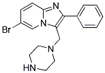 6-Bromo-2-phenyl-3-piperazin-1-ylmethyl-imidazo[1,2-a]pyridine 结构式