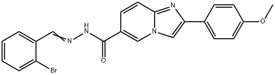 N'-[(E)-(2-BROMOPHENYL)METHYLIDENE]-2-(4-METHOXYPHENYL)IMIDAZO[1,2-A]PYRIDINE-6-CARBOHYDRAZIDE 结构式