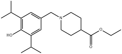 Ethyl 1-(4-hydroxy-3,5-diisopropylbenzyl)-4-piperidinecarboxylate 结构式