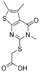 (3,5,6-TRIMETHYL-4-OXO-3,4-DIHYDRO-THIENO[2,3-D ]PYRIMIDIN-2-YLSULFANYL)-ACETIC ACID 结构式