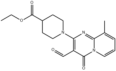 1-(3-FORMYL-9-METHYL-4-OXO-4H-PYRIDO[1,2-A]PYRIMIDIN-2-YL)-PIPERIDINE-4-CARBOXYLIC ACID ETHYL ESTER 结构式