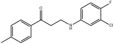3-(3-CHLORO-4-FLUOROANILINO)-1-(4-METHYLPHENYL)-1-PROPANONE 结构式