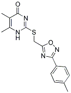 5,6-DIMETHYL-2-(([3-(4-METHYLPHENYL)-1,2,4-OXADIAZOL-5-YL]METHYL)THIO)PYRIMIDIN-4(1H)-ONE 结构式