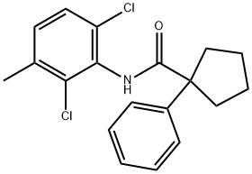 N-(2,6-DICHLORO-3-METHYLPHENYL)(PHENYLCYCLOPENTYL)FORMAMIDE 结构式