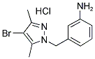 3-[(4-溴-3,5-二甲基-1H-吡唑-1-基)甲基]苯胺盐酸盐 结构式