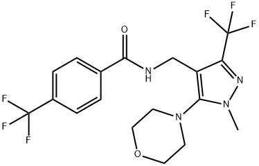 N-([1-METHYL-5-MORPHOLINO-3-(TRIFLUOROMETHYL)-1H-PYRAZOL-4-YL]METHYL)-4-(TRIFLUOROMETHYL)BENZENECARBOXAMIDE 结构式