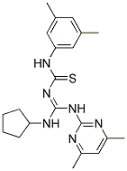 (Z)-1-((CYCLOPENTYLAMINO)(4,6-DIMETHYLPYRIMIDIN-2-YLAMINO)METHYLENE)-3-(3,5-DIMETHYLPHENYL)THIOUREA 结构式