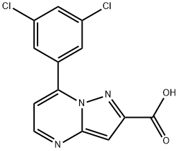 7-(3,5-二氯苯基)吡唑并[1,5-A]嘧啶-2-羧酸 结构式