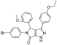 5-(4-BROMOPHENYL)-3-(4-ETHOXYPHENYL)-4-(2-METHOXYPHENYL)-4,5-DIHYDROPYRROLO[3,4-C]PYRAZOL-6(1H)-ONE 结构式