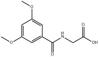 2-[(3,5-二甲氧基苯基)甲酰氨基]乙酸 结构式