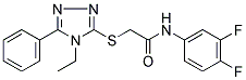 N-(3,4-DIFLUOROPHENYL)-2-[(4-ETHYL-5-PHENYL-4H-1,2,4-TRIAZOL-3-YL)SULFANYL]ACETAMIDE 结构式