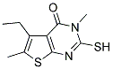5-Ethyl-2-mercapto-3,6-dimethyl-3H-thieno[2,3-d]pyrimidin-4-one 结构式