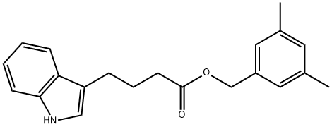 3,5-DIMETHYLBENZYL 4-(1H-INDOL-3-YL)BUTANOATE 结构式