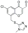 6-CHLORO-8-([(4-METHYL-4H-1,2,4-TRIAZOL-3-YL)THIO]METHYL)-4-OXO-4H-CHROMENE-3-CARBALDEHYDE 结构式
