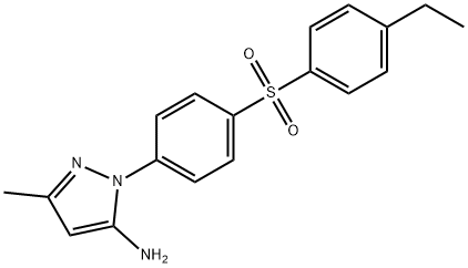 1-[4-(4-乙基苯磺酰基)苯基]-3-甲基-1H-吡唑-5-胺 结构式