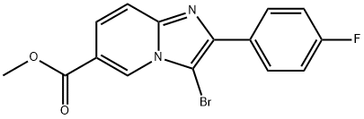 METHYL 3-BROMO-2-(4-FLUOROPHENYL)IMIDAZO[1,2-A]PYRIDINE-6-CARBOXYLATE 结构式