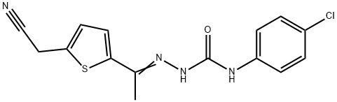 N-(4-CHLOROPHENYL)-2-(1-[5-(CYANOMETHYL)-2-THIENYL]ETHYLIDENE)-1-HYDRAZINECARBOXAMIDE 结构式