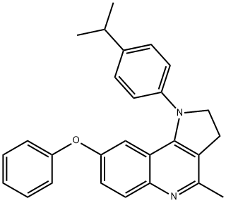 1-(4-Isopropylphenyl)-4-methyl-2,3-dihydro-1H-pyrrolo[3,2-c]quinolin-8-yl phenyl ether 结构式