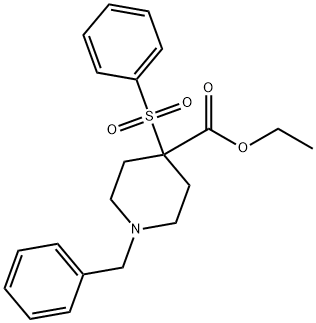 Ethyl 1-benzyl-4-(phenylsulfonyl)-4-piperidinecarboxylate 结构式