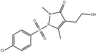 1-[(4-Chlorophenyl)sulfonyl]-4-(2-hydroxyethyl)-2,5-dimethyl-1,2-dihydro-3H-pyrazol-3-one 结构式