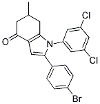 1-(3,5-Dichlorophenyl)-2-(4-bromophenyl)-6-methyl-5,6,7-trihydroindol-4-one 结构式