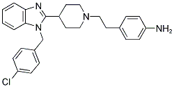 4-(2-(4-[1-(4-CHLORO-BENZYL)-1H-BENZOIMIDAZOL-2-YL]-PIPERIDIN-1-YL)-ETHYL)-PHENYLAMINE 结构式