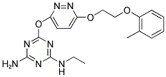 N-ETHYL-6-({6-[2-(2-METHYLPHENOXY)ETHOXY]PYRIDAZIN-3-YL}OXY)-1,3,5-TRIAZINE-2,4-DIAMINE 结构式