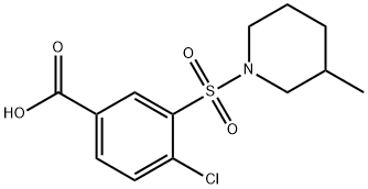 4-氯-3-[(3-甲基哌啶-1-基)磺酰基]苯甲酸 结构式