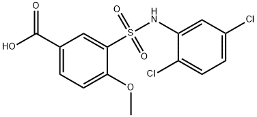 3-(2,5-DICHLORO-PHENYLSULFAMOYL)-4-METHOXY-BENZOIC ACID 结构式