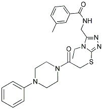 N-((4-ETHYL-5-(2-OXO-2-(4-PHENYLPIPERAZIN-1-YL)ETHYLTHIO)-4H-1,2,4-TRIAZOL-3-YL)METHYL)-3-METHYLBENZAMIDE 结构式