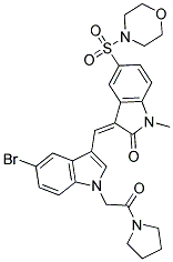 (Z)-3-((5-BROMO-1-(2-OXO-2-(PYRROLIDIN-1-YL)ETHYL)-1H-INDOL-3-YL)METHYLENE)-1-METHYL-5-(MORPHOLINOSULFONYL)INDOLIN-2-ONE 结构式