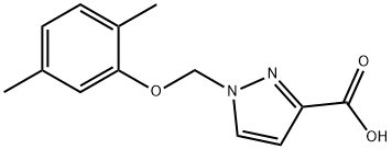 1-((2,5-二甲基苯氧基)甲基)-1H-吡唑-3-羧酸 结构式