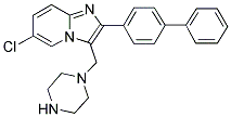 2-BIPHENYL-4-YL-6-CHLORO-3-PIPERAZIN-1-YLMETHYL-IMIDAZO[1,2-A]PYRIDINE 结构式