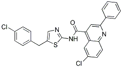 6-CHLORO-N-[5-(4-CHLOROBENZYL)-1,3-THIAZOL-2-YL]-2-PHENYLQUINOLINE-4-CARBOXAMIDE 结构式