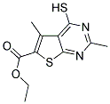 4-MERCAPTO-2,5-DIMETHYL-THIENO[2,3-D]PYRIMIDINE-6-CARBOXYLIC ACID ETHYL ESTER 结构式