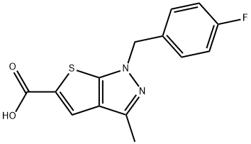 1-[(4-氟苯基)甲基]-3-甲基-1H-噻吩并[2,3-C]吡唑-5-羧酸 结构式
