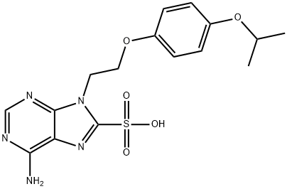 6-AMINO-9-[2-(4-ISOPROPOXYPHENOXY)ETHYL]-9H-PURINE-8-SULFONIC ACID 结构式