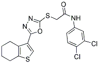 N-(3,4-DICHLOROPHENYL)-2-{[5-(4,5,6,7-TETRAHYDRO-1-BENZOTHIEN-3-YL)-1,3,4-OXADIAZOL-2-YL]THIO}ACETAMIDE 结构式