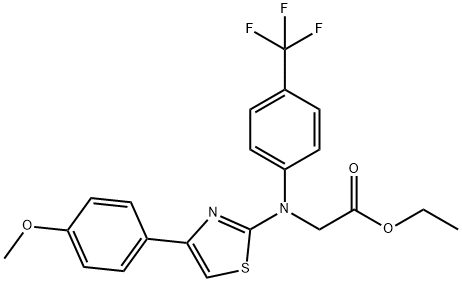 Ethyl 2-[[4-(4-methoxyphenyl)-1,3-thiazol-2-yl]-4-(trifluoromethyl)anilino]acetate 结构式