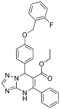 Ethyl 7-(4-(2-fluorobenzyloxy)phenyl)-5-phenyl-4,7-dihydro-[1,2,4]triazolo[1,5-a]pyrimidine-6-carboxylate 结构式
