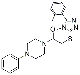 2-(4-METHYL-5-O-TOLYL-4H-1,2,4-TRIAZOL-3-YLTHIO)-1-(4-PHENYLPIPERAZIN-1-YL)ETHANONE 结构式