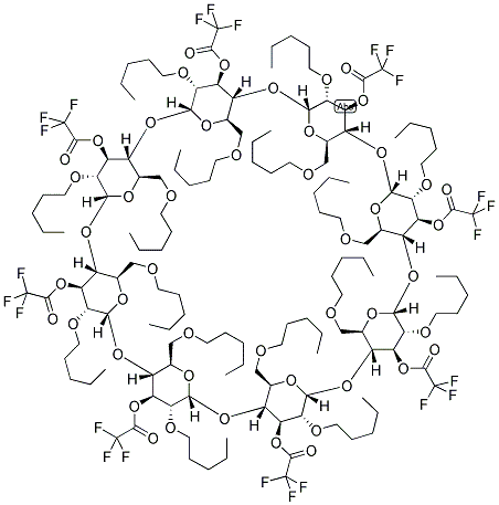 OCTAKIS-(3-O-TRIFLUOROACETYL-2,6-DI-O-PENTYL)-GAMMA-CYCLODEXTRIN 结构式