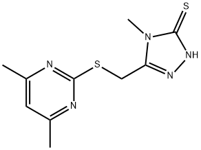 5-([(4,6-DIMETHYLPYRIMIDIN-2-YL)THIO]METHYL)-4-METHYL-4H-1,2,4-TRIAZOLE-3-THIOL 结构式