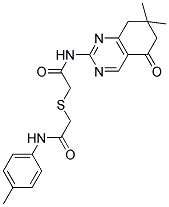 2-(2-(P-TOLUIDINO)-2-OXOETHYLTHIO)-N-(7,7-DIMETHYL-5-OXO-5,6,7,8-TETRAHYDROQUINAZOLIN-2-YL)ACETAMIDE 结构式