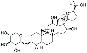 (20S*,24R*)-EPOXY-9,19-CYCLOLANOSTANE-3B,12B,16B,18,25-PENTAOL-3-O-BETA-D-XYLOPYRANOSIDE 结构式