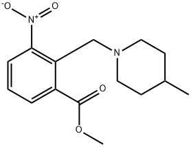 METHYL 2-[(4-METHYLPIPERIDINO)METHYL]-3-NITROBENZENECARBOXYLATE 结构式